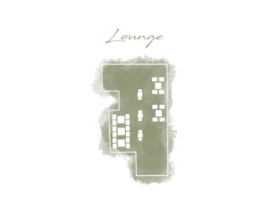 Das Bild zeigt den Lageplan der Lounge mit dem Sitzplatzangebot.